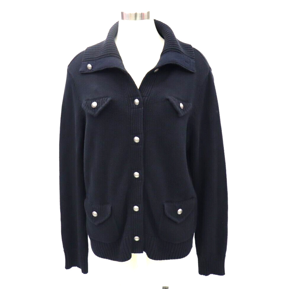 Classic Black Button-Front Women's Cardigan Sweater